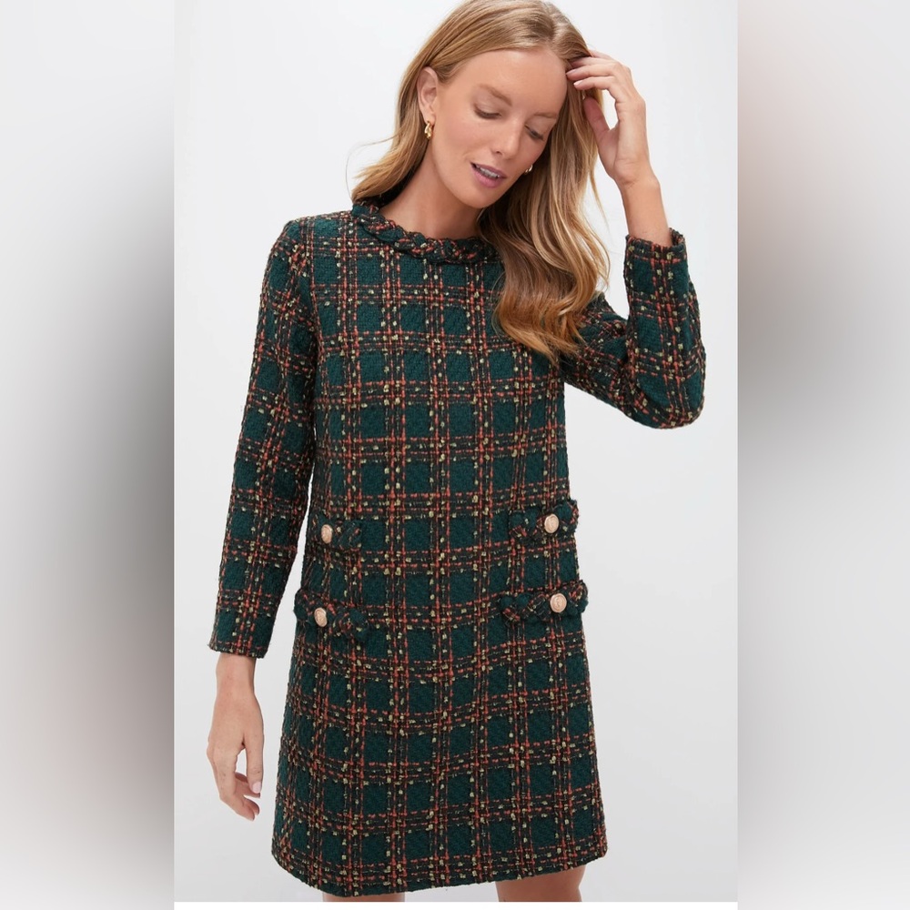 Christmas Plaid Long Sleeve Dress